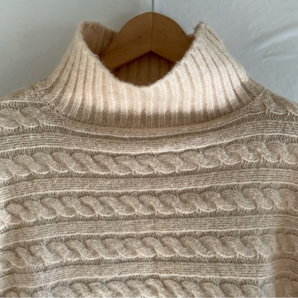 Anthropologie Cropped Knit Poncho Sweater OS - Picture 2 of 8